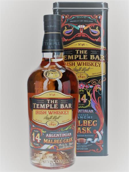 The Temple Bar 14 Jahre Malbec Finish Irish Whiskey 43% vol. 0,7l